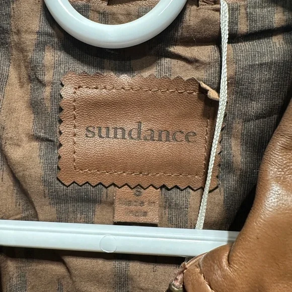 Sundance Tan Leather Jacket with Fringe - Picture 3 of 5